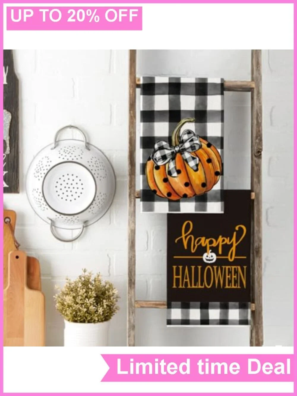Halloween Kitchen Towels Set of 4 18x26 Inch Absorbent Polyester